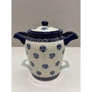 Boleslawiec Polish Pottery Canister Jar w/ Handles Fermenting Pickling Crock